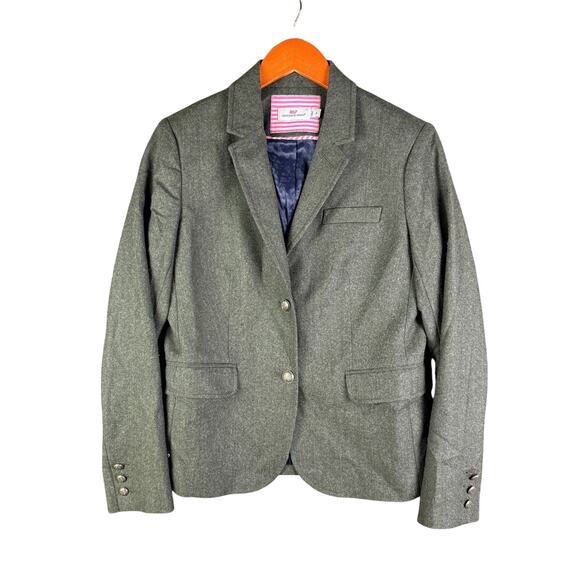 Vineyard Vines Collegiate Wool Sports Blazer Gray Green Womens 8 2J0020 2015 EUC - Picture 1 of 9